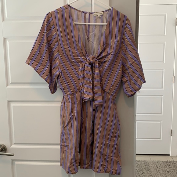 Moon River Striped Purple Dress - Picture 2 of 7